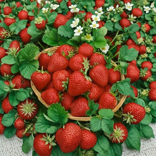Seascape Strawberry – Fragaria x ananassa 12 Bare Root Plants | Everbearing Day-Neutral Variety | Zones 4–9  Super Sweet Flavor | High Yield | Garden & Container Friendly