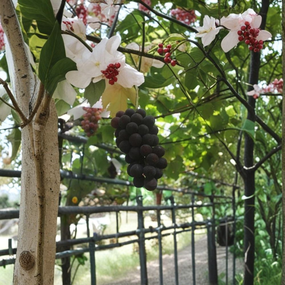 Super Rare Japanese Pione Grape Vine – Live Plant 1–2 Ft Tall | Big Sweet Japanese Table Grapes | Organic Fruit Vine Starter | Backyard Vineyard Plant