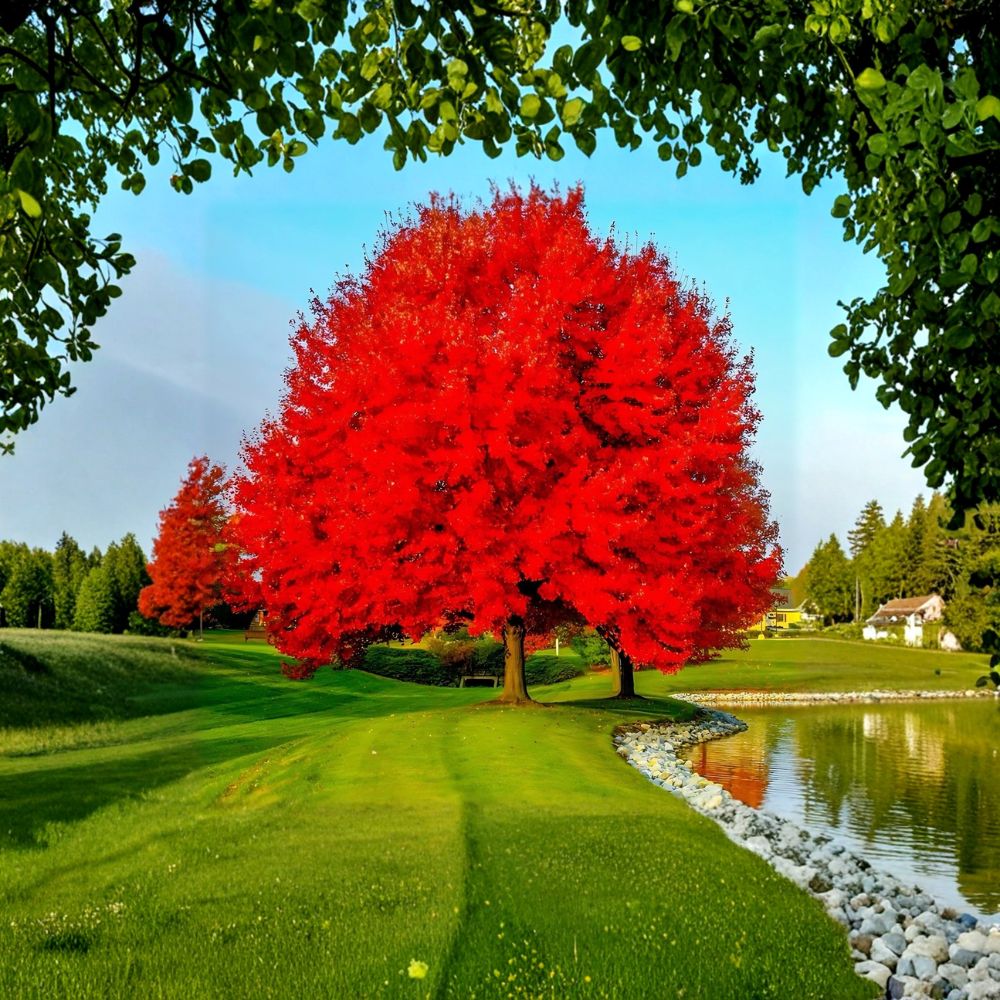 Red Maple Trees – 2 Live Plants 18 Inches Tall | Vibrant Fall Color Tree | Fast Growing Shade Tree | Bare Root