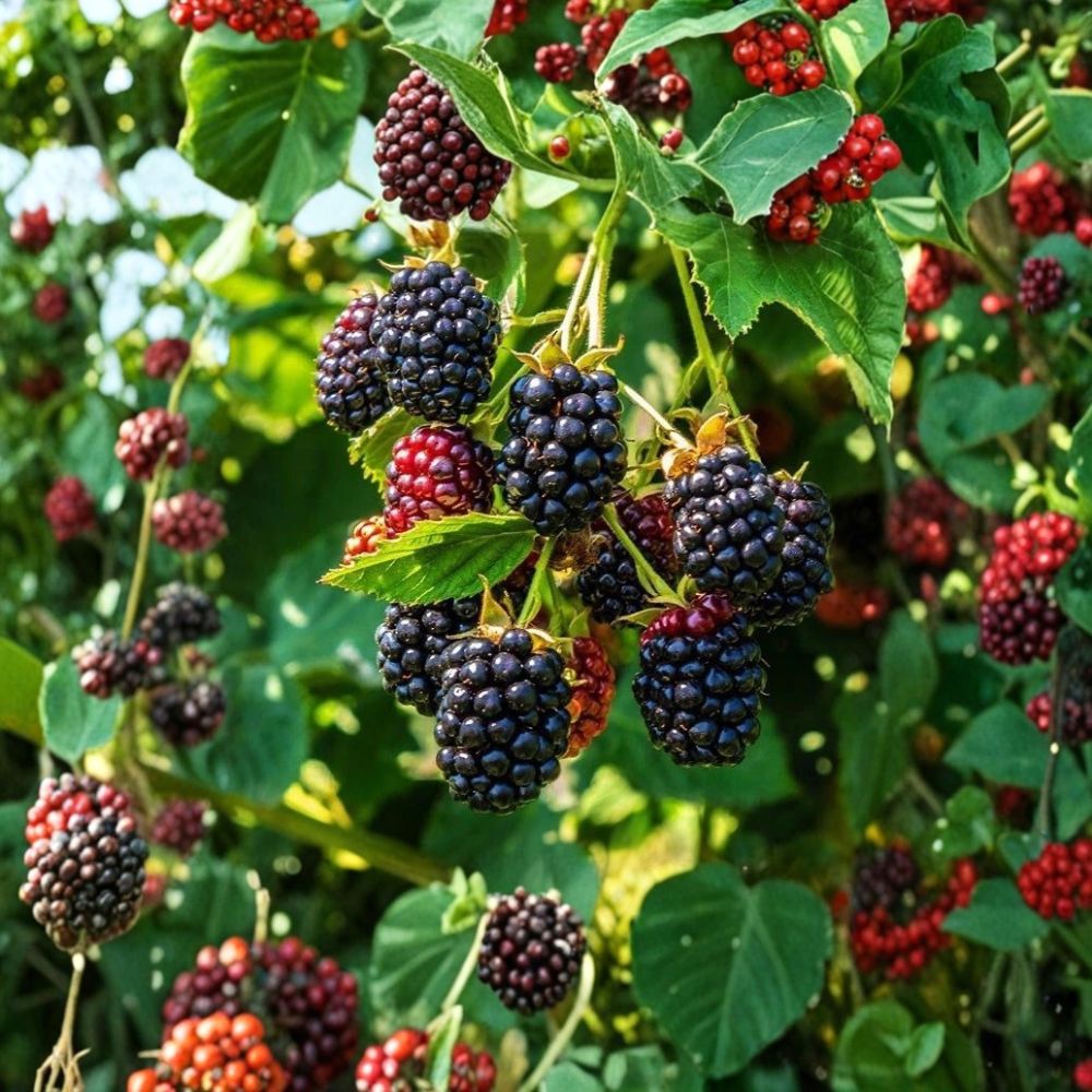 Blackberry Plant – Rubus Live Fruiting Bush | 2 Feet Tall With Flowers | Established Berry Plant | Garden & Patio Friendly | Easy to Grow
