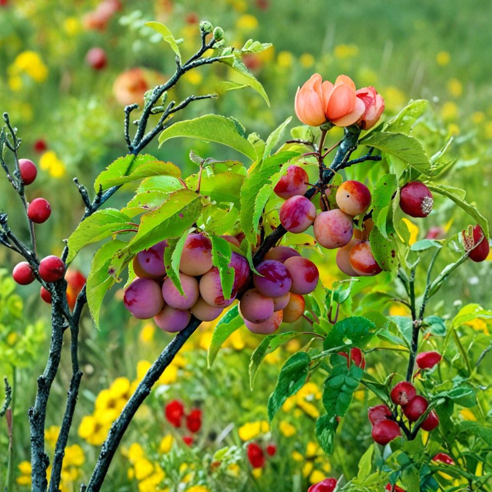 American Plum Trees – 2 Live Plants 2 Ft Tall | Sweet Edible Fruit Tree | Wildlife Friendly | Bare Root | Backyard Orchard Ready