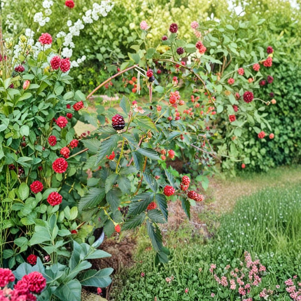 Thornless Blackberry Plant – Rubus Live Berry Bush | 2 Year Old Bare Root Plant | Edible Garden Fruit | Outdoor Climbing Berry Plant | Easy to Grow