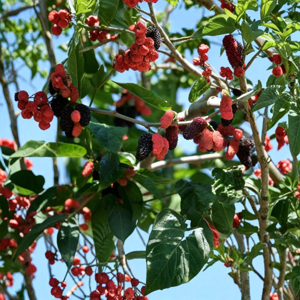 Dwarf Everbearing Mulberry Tree – Morus sp. Live Plant | 3–15 Inch Starter | Sweet Fruit Mulberry Tree | Container & Backyard Friendly