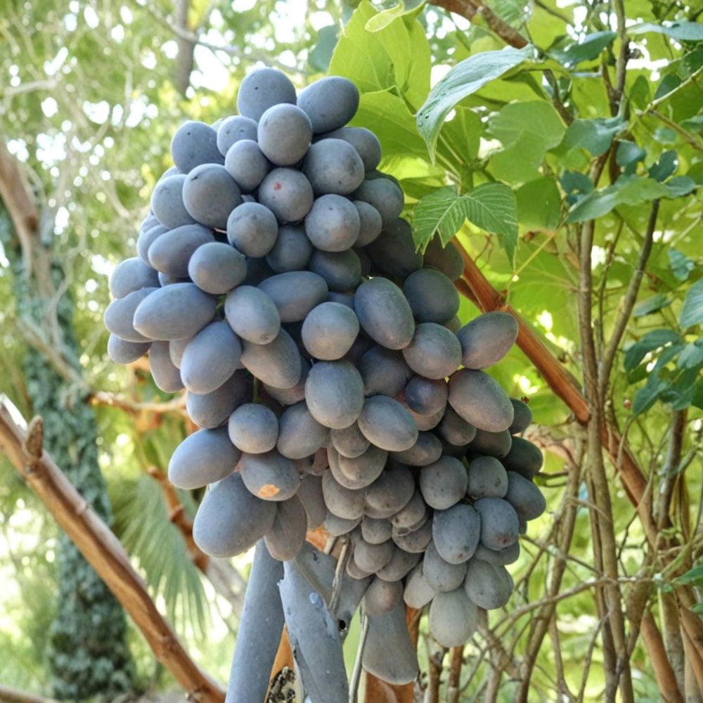 Autumn Royal Grape Vine – Vitis vinifera Live Plant | 1–2 Ft Tall Rare Sweet Black Seedless Grape | Premium Table Grape Variety | Organic Patio & Backyard Vine