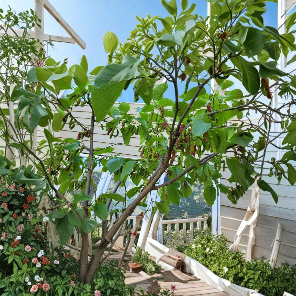 Pakistan Mulberry Tree – Morus macroura ‘Pakistan’ Live Starter Plug | 3–6 Inch Bare Root | Long Sweet Fruit Tree | Heat Tolerant