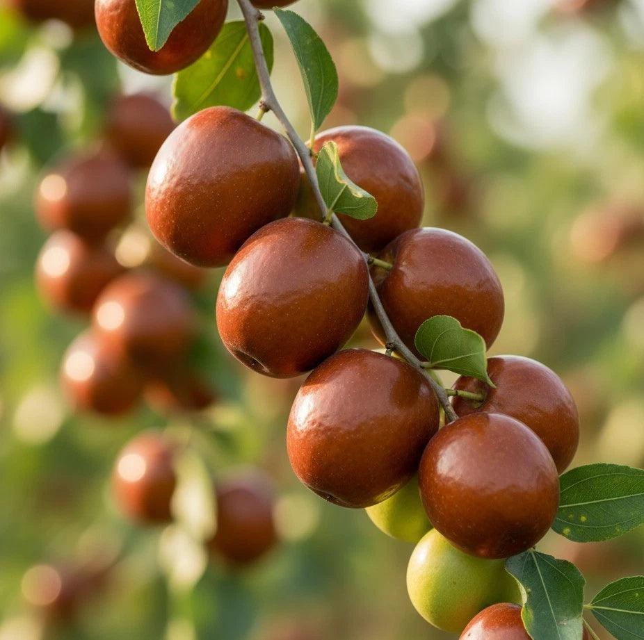 Chinese Jujube Jujuba Putsa Apple Seeds 100+ pcs (Ziziphus ziziphus) – Premium Certified Sweet Red Date Fruit Tree Plant Seeds for Planting