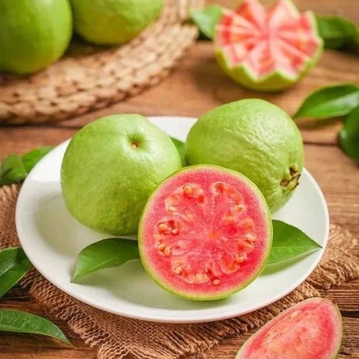 Red Sumbing Guava Seeds (Psidium guajava) – Premium Certified Tropical Fruit Tree Seeds for Planting