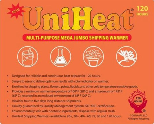 UniHeat Pack - Thermal Shipping Upgrade - 72-Hour, 96-Hour, 120-Hour - Ideal for Tropical Plants - Winter Protection