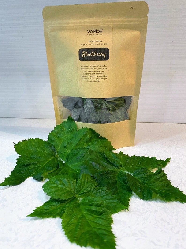 Organic Dried Blackberry Leaves Cut - 100% Premium, Home-Grown, No GMO, No Pesticides, Air-Dried for Tea & Marinades