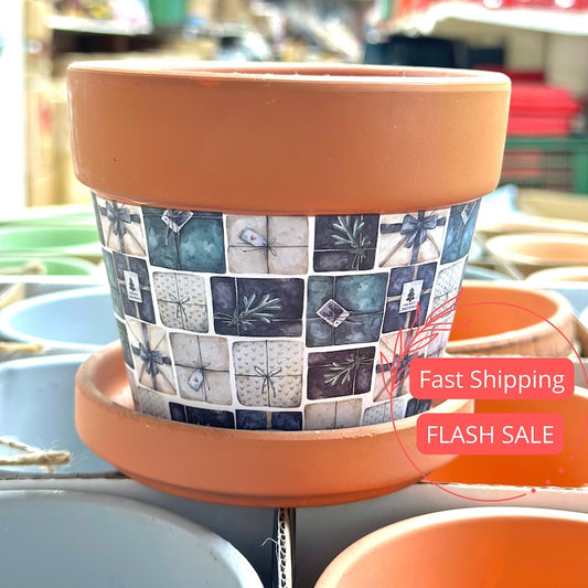 Terracotta Pot Set 4.5" | Indoor Plant Pots with Drainage & Saucer | Houseplant Planters | Terra Cotta Planters