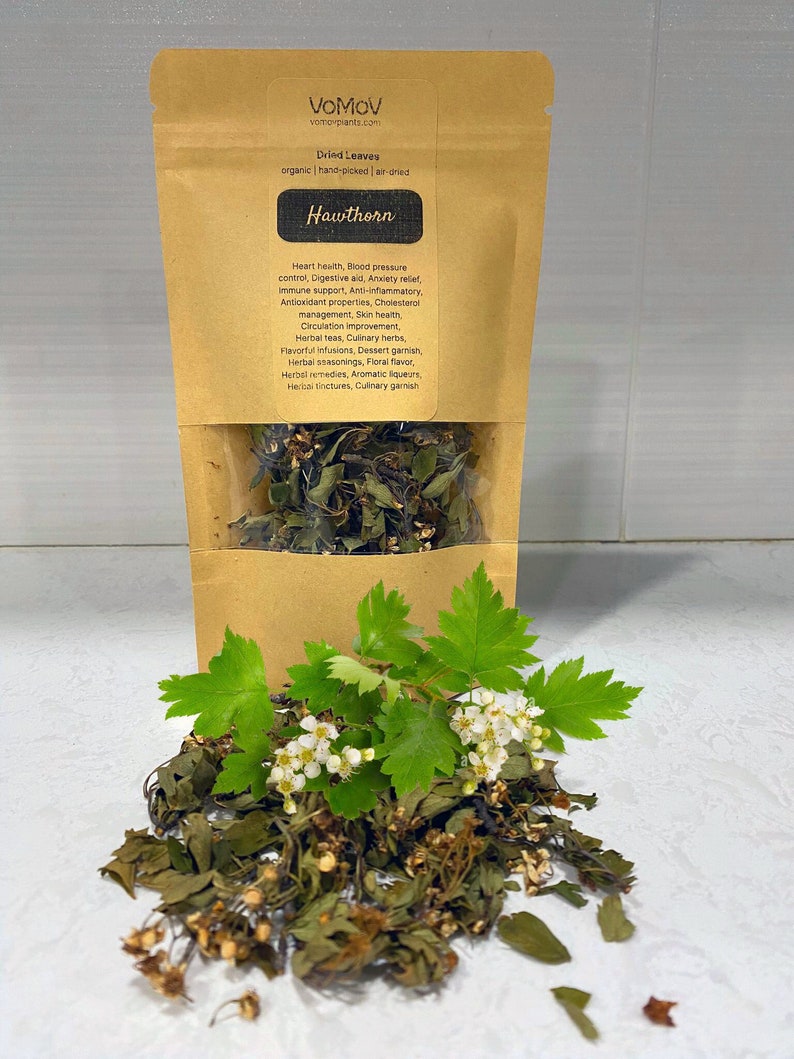 Organic Dried Hawthorn Leaves with Flowers, 0.5 oz - 100% Premium, Hand-Picked, Non-GMO, Air-Dried for Tea & Crafts (Crataegus)