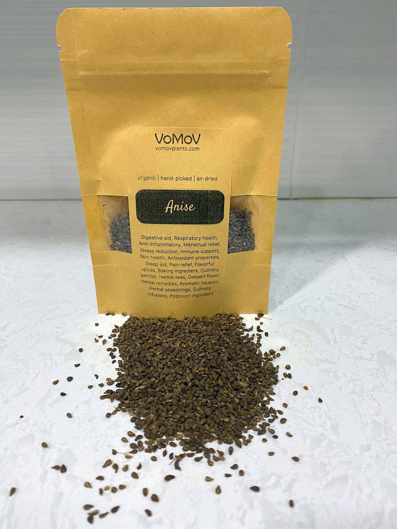 Organic Anise Seeds 0.5 oz - Premium Home-Grown Spice, No GMO, No Pesticides, Hand-Picked, Air-Dried (Pimpinella anisum)
