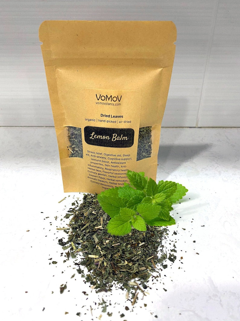 Organic Dried Lemon Balm Leaves .5 oz - Premium Hand-Picked Herbal Tea & Spice - Melissa officinalis - No GMO, No Pesticides