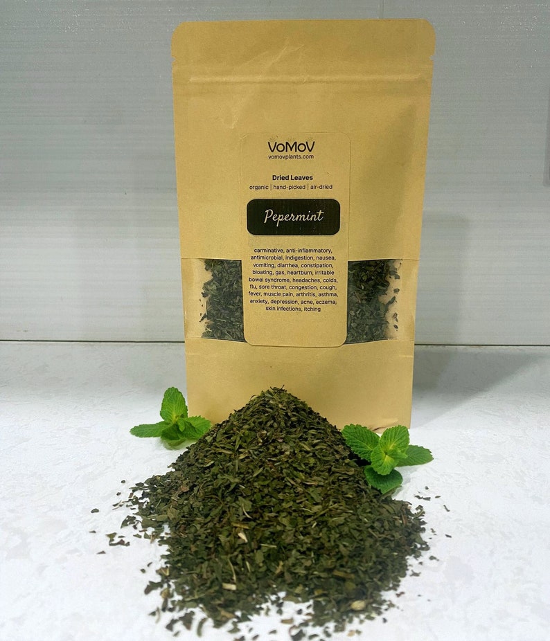 Organic Dried Peppermint Leaves 0.5 oz - Premium Hand-Picked, Air-Dried, Non-GMO, No Pesticides - Mentha piperita for Tea & Marinades