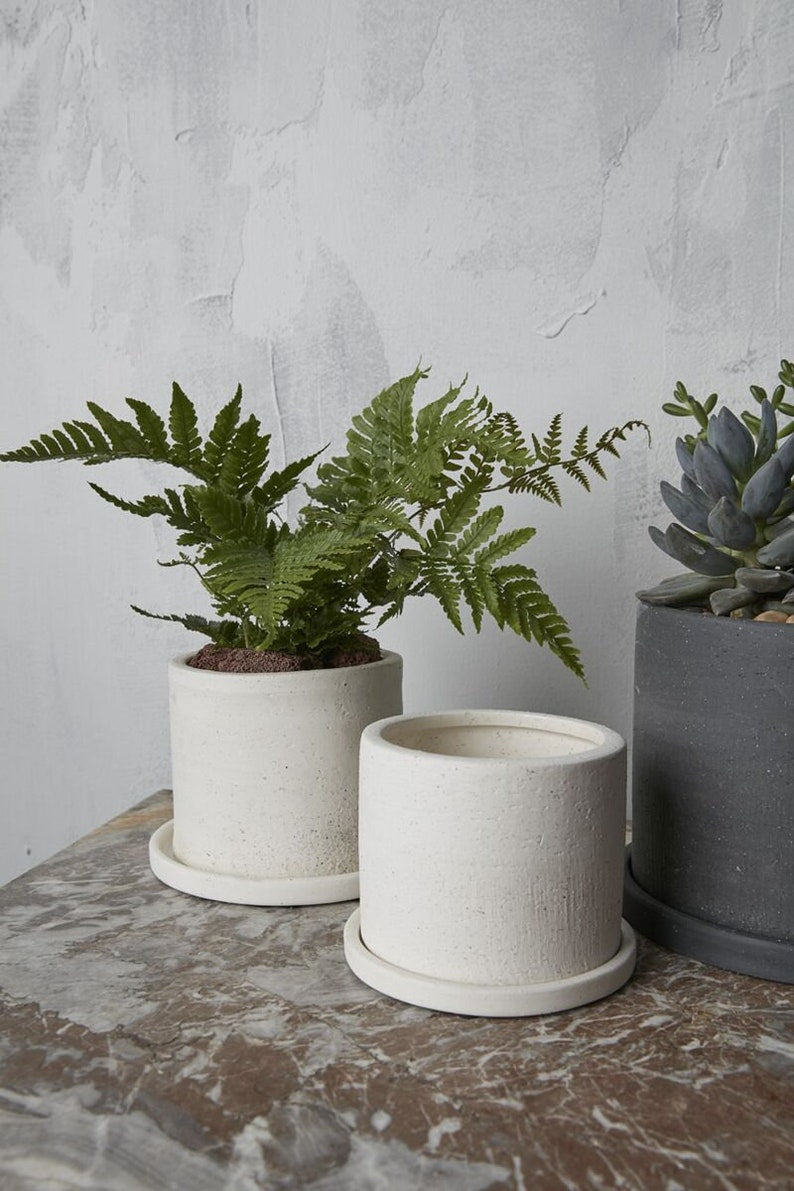 Hudson Planter - 5.5" Minimalist Ceramic Pot - Scandinavian Design for Houseplants - Ideal for 4" Plants - Modern Home Decor