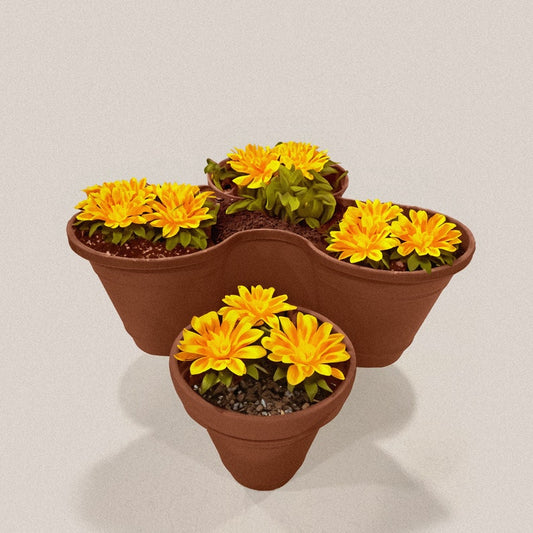 Stackable 2-Tier Planters for Indoor Herb Garden, Self-Watering Vertical Planter System, 6 Pots, Ideal for Succulents & Herbs