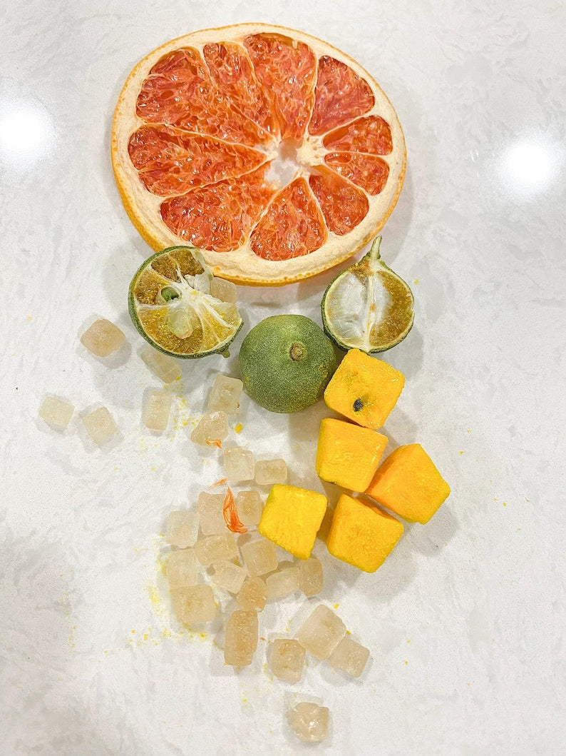Organic Tea 3-Pack Grapefruit Passion Fruit Kumquat Handmade Air-Dried Fruit Herbal Drink Hot Cold Brew Cocktail