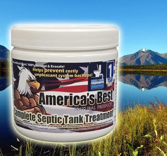 Beneficial Bacteria Septic Tank Treatment - 1 Year Supply - Eco-Safe Enzyme Formula - America’s Best Natural Products