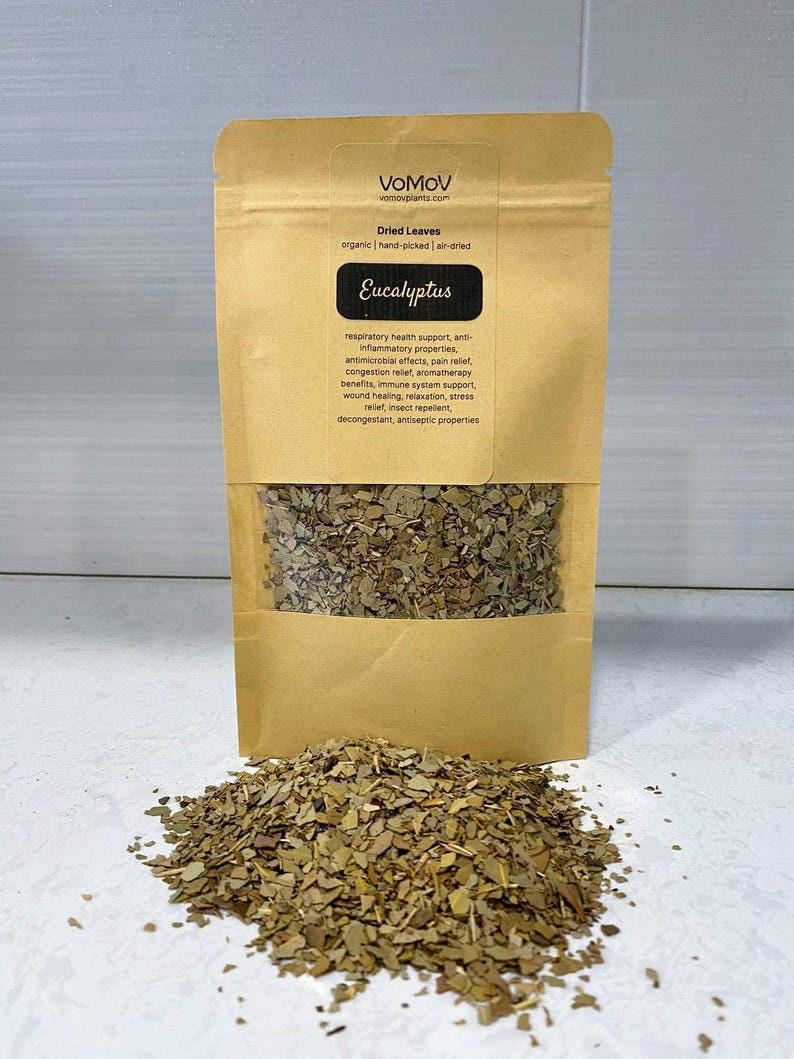Organic Dried Eucalyptus Leaves 0.5 oz - Premium Hand-Picked, Air-Dried Herb for Tea, Crafts, Soapmaking - 100% Natural