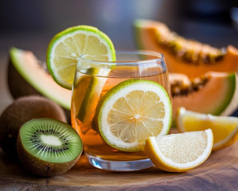Organic Kiwi Melon Lemon Tea 3-Pack | Handmade Hot Cold Brew Herbal Blend | Natural Air-Dried Fruit Teabags