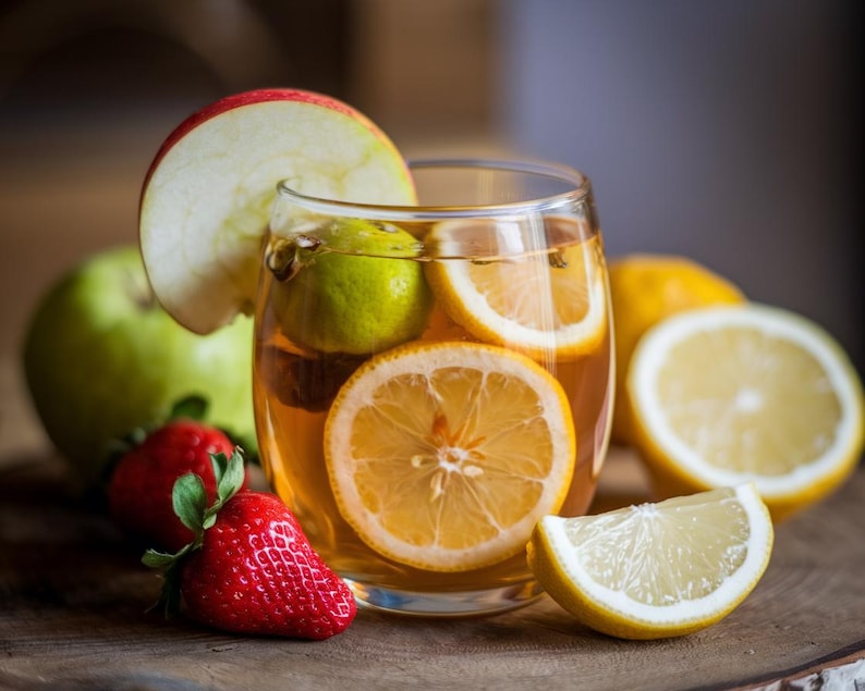 Organic Tea 3-Pack - Apple Strawberry Kumquat Lemon - Homemade Air-Dried Fruit Herbal Blend for Hot or Cold Brew