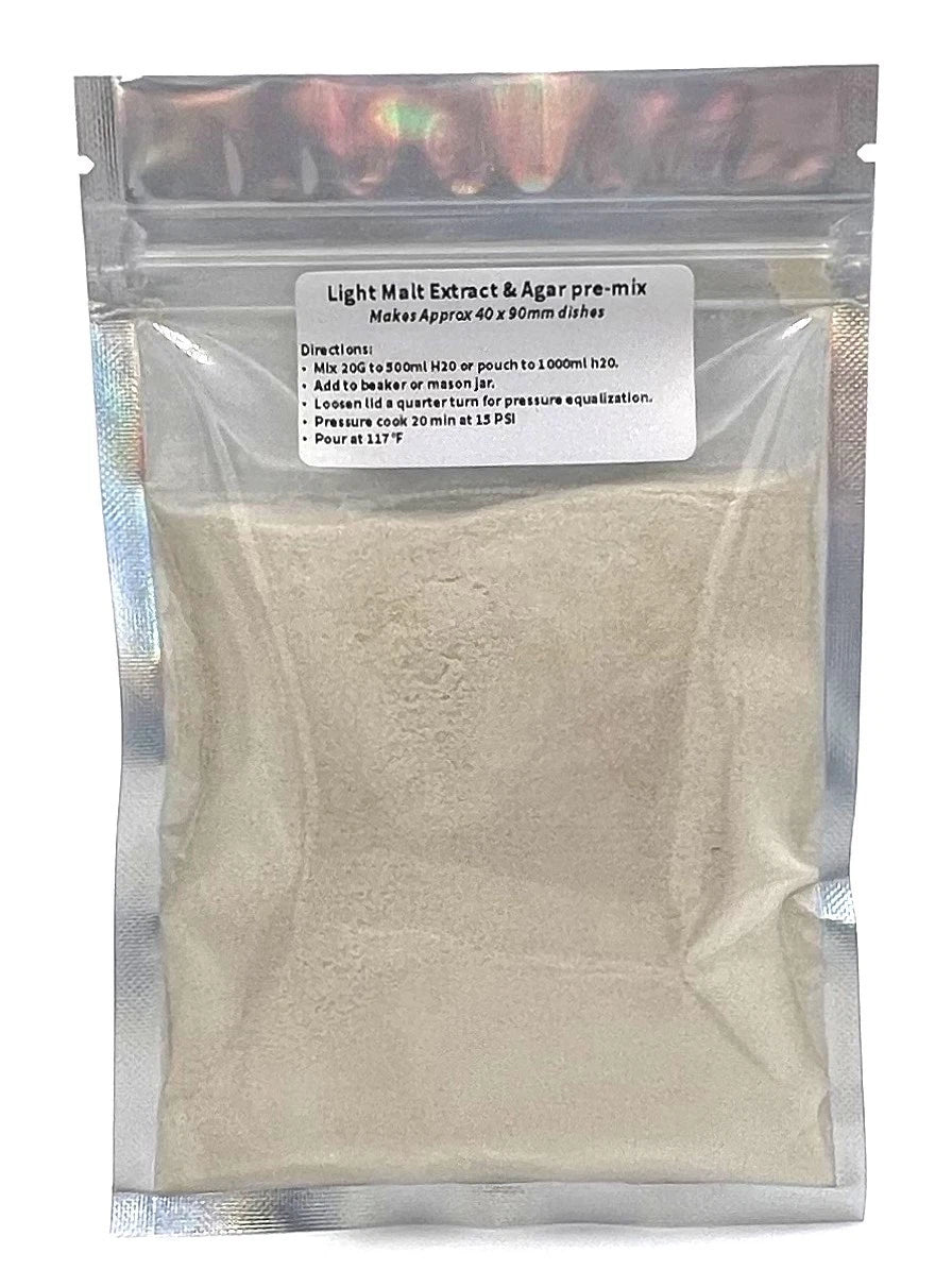 Light Malt Extract Agar Pre-Mix 40g for Mushroom Cultivation | Sterile Media for Petri Dishes | Agar Preparation