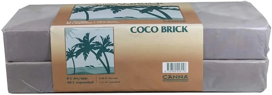 Canna Coco Brick 40L Expandable Natural Plant Medium Soil Substrate, Organic Coconut Coir for Gardening