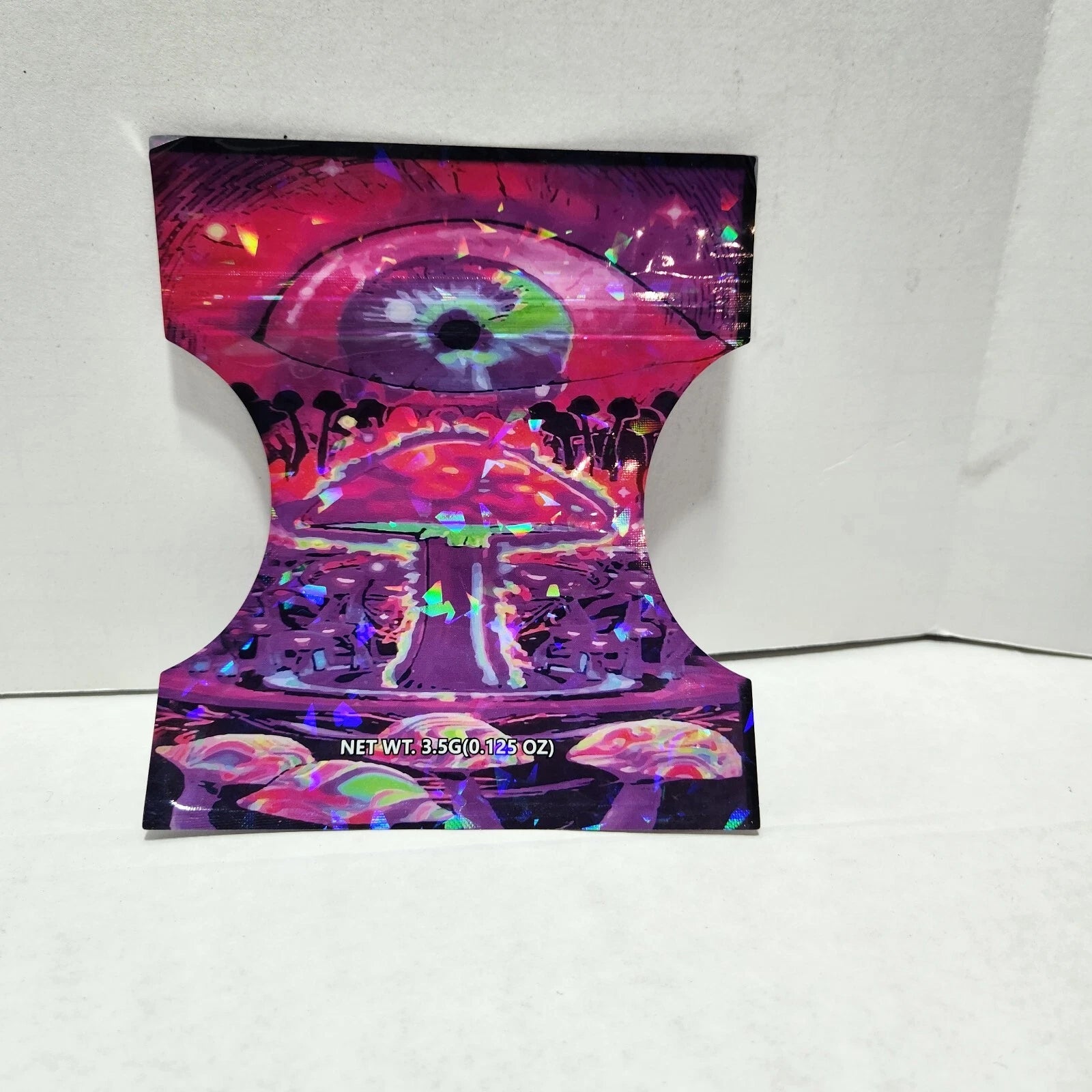 Mushroom Holographic Eyeball Bags - 50 Pieces - Clear Viewing Window - Unique Art Design - Perfect for Packaging