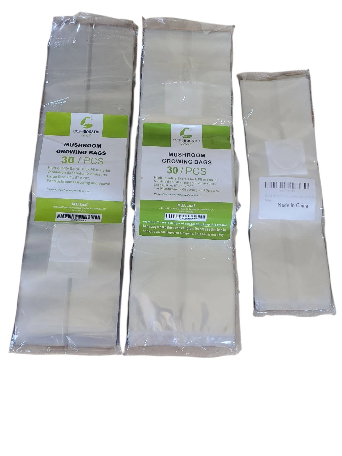 Microboostic Mushroom Growing Bags - 78 Count - Used Mushroom Cultivation Bags - Microboostic Leaf