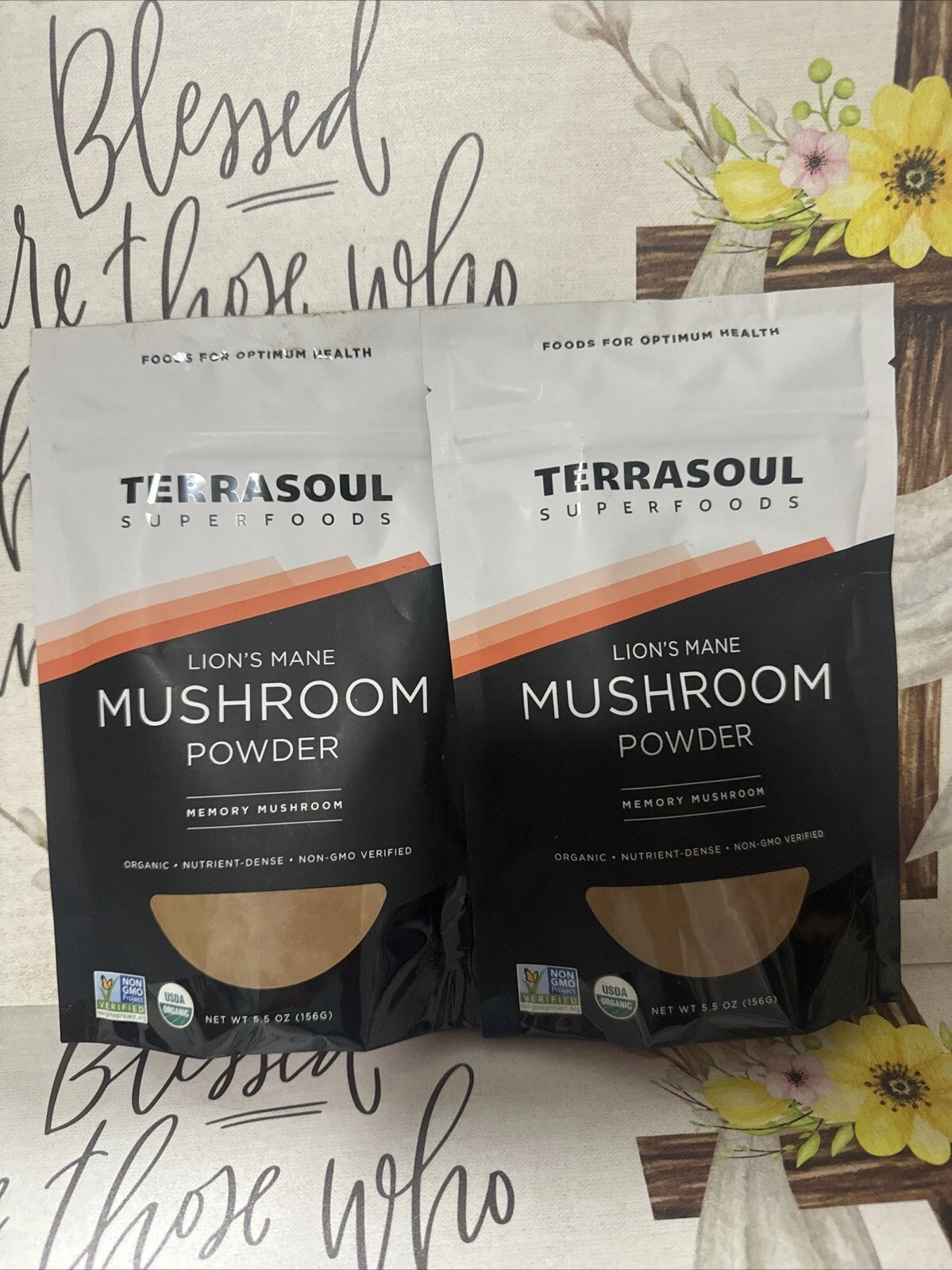 Organic Lion's Mane Mushroom Powder 2 Pack 5.5 oz - Hericium erinaceus - Terrasoul Premium Quality Culinary Ingredient