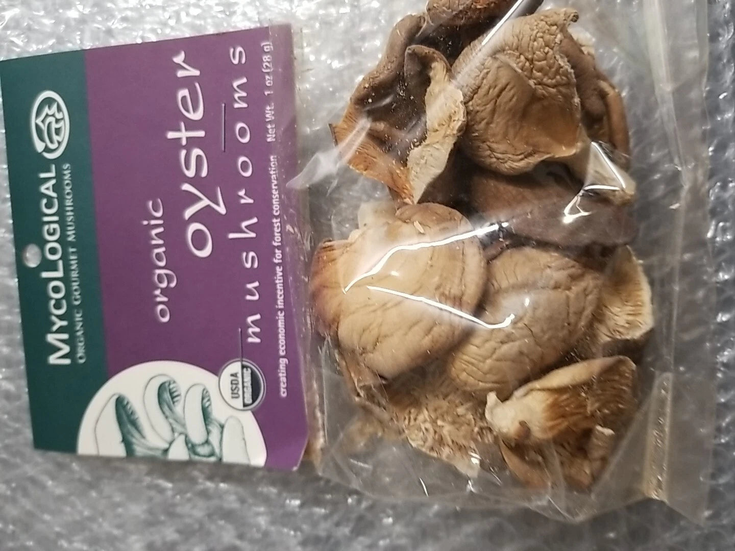 Organic Oyster Gourmet Mushrooms 1oz (28g) Myco Logical for Home Cultivation - Edible Fungi for Culinary Use
