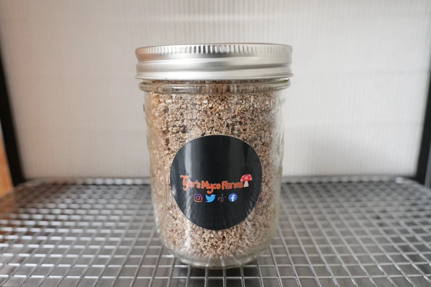 BRF Mushroom Substrate Cake 8 oz Half Pint Jars Organic - Brown Rice Flour/Vermiculite Mix for Fungal Growth