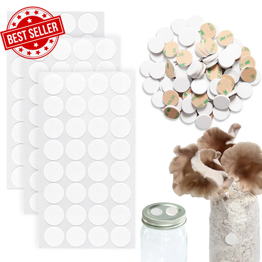 20mm Synthetic Filter Stickers & Silicone Injection Ports Set for Mushroom Cultivation - Mycology Supplies, 96 Pieces