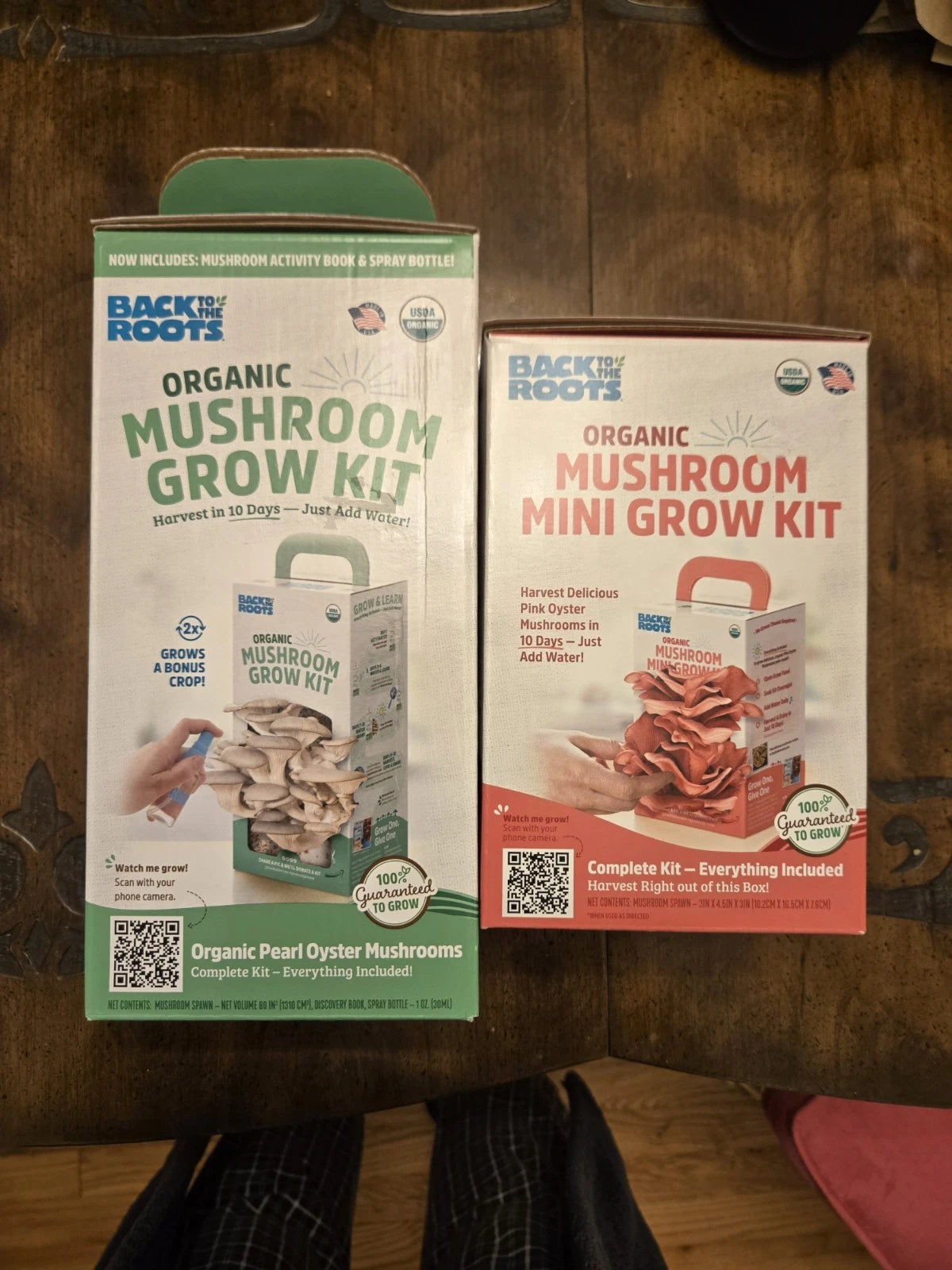 Mushroom Grow Kit - Lot of 2 - Pearl & Pink Organic - Back To The Roots - California Certified Organic Farmers
