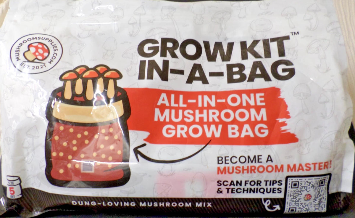 Mushroom Grow Kit 5lb All-in-One Sterilized Grain Supplies for Dung-Loving Mushrooms - Easy Home Cultivation