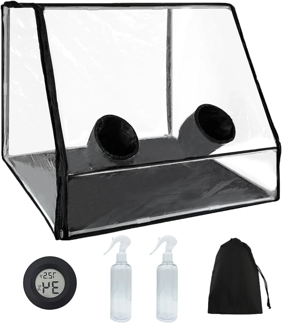 Large Mushroom Grow Tent 35.43"x23.62" Black Still Air Box, HTZSSON Mycology Supplies for Indoor Cultivation