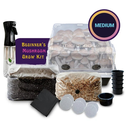Medium Mushroom Grow Kit | Indoor Monotub with Substrate & Accessories | Microppose Monotub for Beginners & Advanced Growers