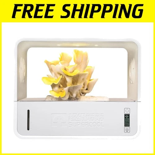 Compact Indoor Mushroom Grow Box with Grow Light - Automatic System for Oyster, Shiitake, Enoki, Reishi - Touch-Control Design