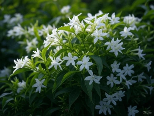 Star Jasmine Plant - 1 Rooted Stem - Fragrant Climbing Vine - Trachelospermum jasminoides - Evergreen Ground Cover