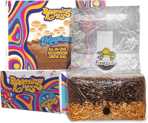 Mushroom Grow Bag 5lb All-in-One Kit | Gourmet Varieties Shiitake, Oyster, Lion's Mane | Easy Home Cultivation