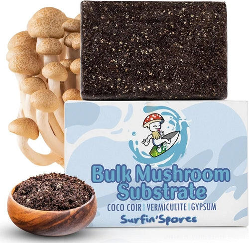 Premium Mushroom Substrate 5 Lbs Expert Mycologist Blend Coco Coir Vermiculite Gypsum for Healthy Fungal Growth