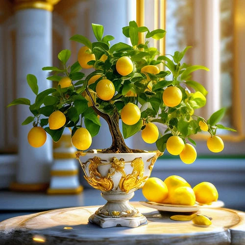 Bonsai Meyer Lemon Tree - Live Fruiting Plant - Organic, Ready to Flower - Citrus limon