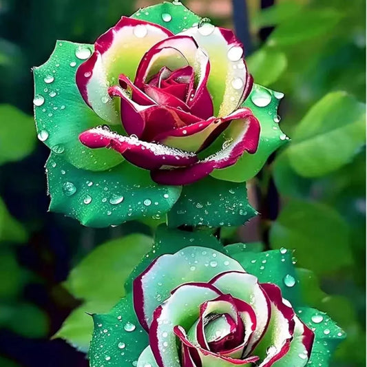 20pcs Ruby Green Twin Roses Seeds