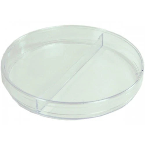 Pack of 20 Sterilized Petri Dishes 100x15mm with 2 Sections - Virgin Clear Polystyrene, Ideal for Mycology and Laboratory Use